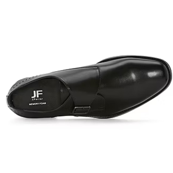 NWT-J.Ferrar-8 M-black-Cambridge-slip on, memory foam, silver buckle, dress shoe main image 6